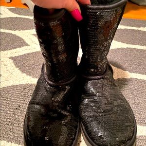 Black Sparkle Authentic Uggs Size 7